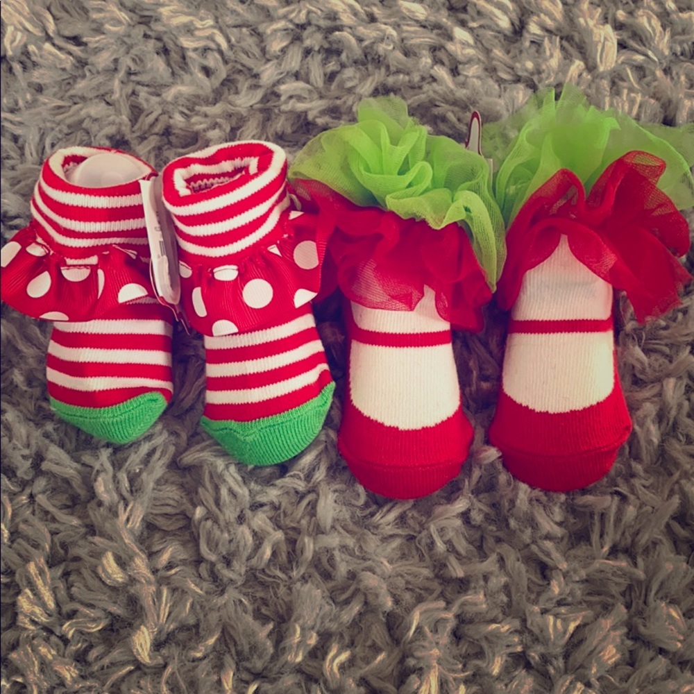 Two pairs of Christmas socks